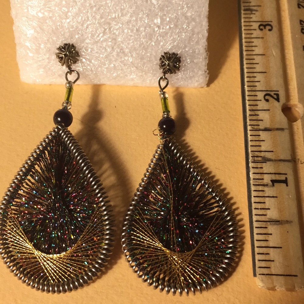 String Art Earrings - Picture 2 of 6